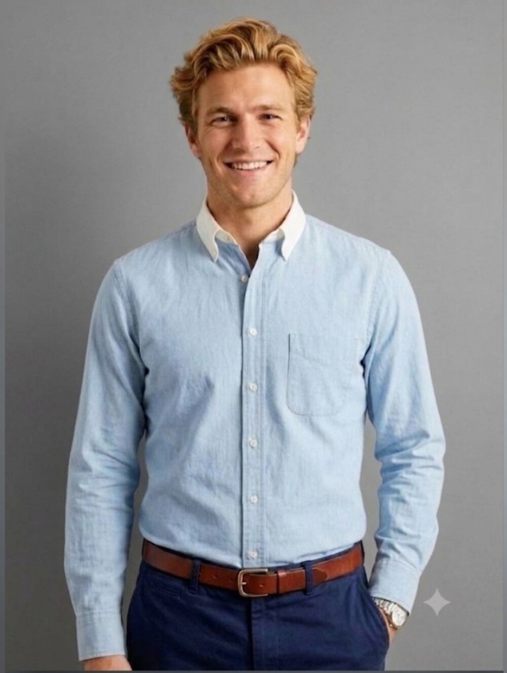 BROOKS BROTHERS Men's Friday Shirt Sky Blue Oxford Made In U.S.A.